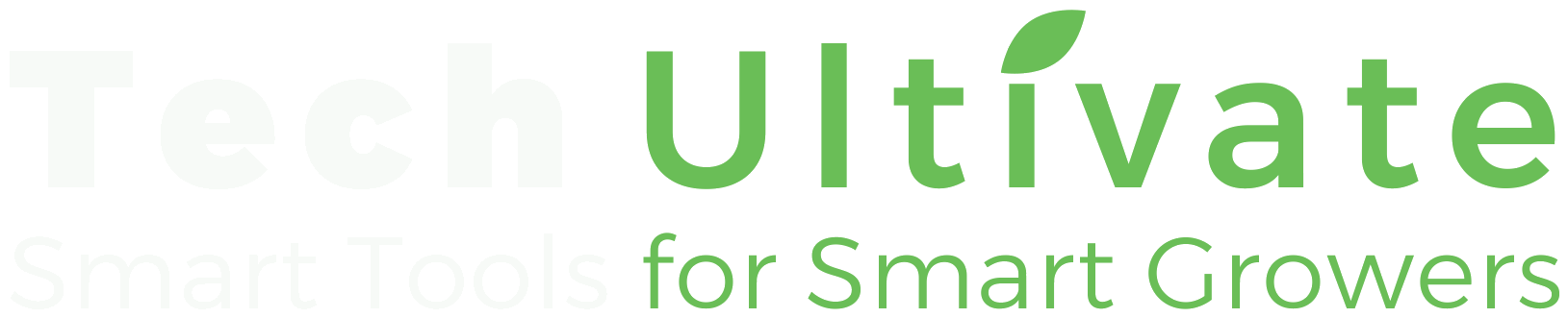 Tech Ultivate full logo, light version for dark backgrounds